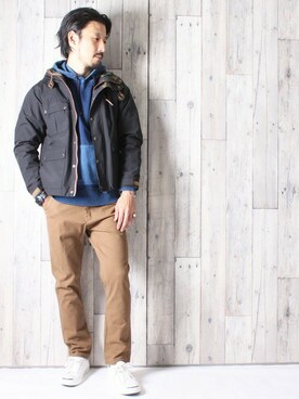 「grn」｜「アイテム（マウンテンパーカー）」を使った、中山　直さん（メンズ・174cm）の秋コーディネート