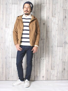 「grn」｜「アイテム（ニットキャップ/ビーニー）」を使った、中山　直さん（メンズ・174cm）の秋コーディネート