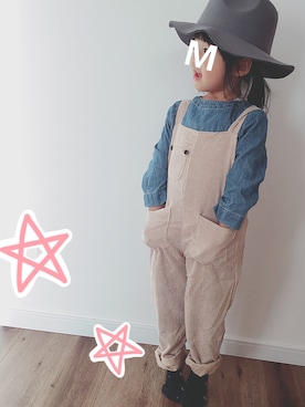 「GAP（ギャップ）のアイテム（チュニック）」を使った、mikuさん（キッズ・100cm）の冬コーディネート