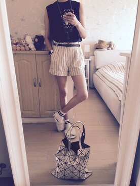 「LILY BROWN（リリーブラウン）のアイテム（カーゴパンツ）」を使った、Haze大脚怪さん（レディース・174cm）の夏コーディネート