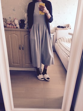 「Mila Owen（ミラオーウェン）のアイテム（つなぎ/オールインワン）」を使った、Haze大脚怪さん（レディース・174cm）の秋コーディネート