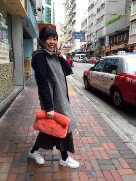 「niko and...（ニコアンド）のアイテム（スタジャン）」を使った、Tiffany さん（レディース・165cm）の冬コーディネート