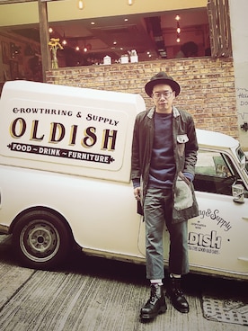 「アイテム（ピーコート）」を使った、somingさん（メンズ・173cm）の春コーディネート