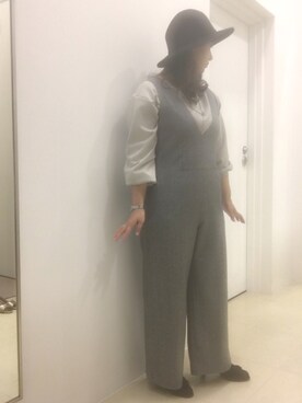 「a.v.v（アーヴェヴェ）のアイテム（オールインワン・サロペット）」を使った、つるちゃんさん（レディース・151cm）の秋コーディネート