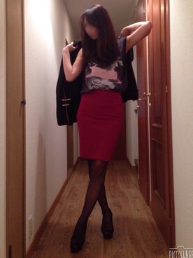 「シアータイツ」｜「アイテム（ジャケット/アウター）」を使った、ももこさん（レディース・168cm）の冬コーディネート