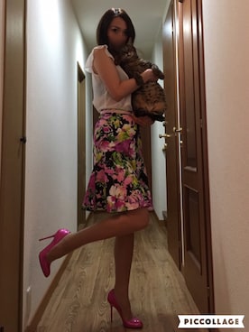 「ネコ」｜「アイテム（パンプス）」を使った、ももこさん（レディース・168cm）の秋コーディネート