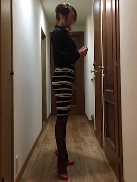 「ピンクヒール」｜ももこさん（レディース・168cm）の冬コーディネート