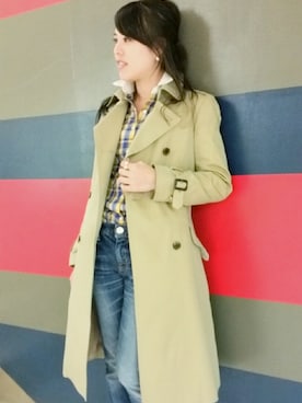 「TRANS CONTINENTS（トランスコンチネンツ）のアイテム（トレンチコート）」を使った、ハナさん（レディース・156cm）の秋コーディネート