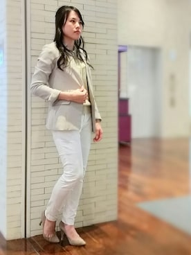 「TRANS CONTINENTS（トランスコンチネンツ）のアイテム（その他アウター）」を使った、ハナさん（レディース・156cm）の春コーディネート