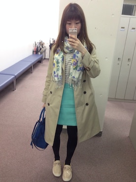 「きれいめスタイル」｜「アイテム（その他アウター）」を使った、くみくみさん（レディース・165cm）の春コーディネート