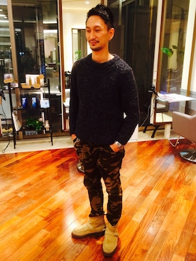 「YUKETEN（ユケテン）のアイテム」を使った、北崎 一矢さん（メンズ・176cm）の冬コーディネート