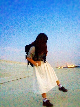 「Dr. Martens（ドクターマーチン）のDr.Martens (ドクターマーチン)/1461 3EYE GIBSON SHOES（その他シューズ）」を使った、Chi.さん（レディース・157cm）の夏コーディネート