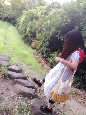 「Dr. Martens（ドクターマーチン）のDr.Martens (ドクターマーチン)/1461 3EYE GIBSON SHOES（その他シューズ）」を使った、Chi.さん（レディース・156cm）の夏コーディネート