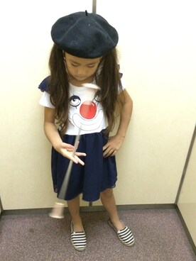 「Mini Rodini（ミニロディーニ）のアイテム（ワンピース/ドレス）」を使った、ru-neiさん（キッズ・110cm）の夏コーディネート