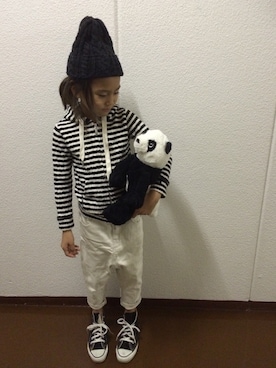「FITH（フィス）のアイテム（パーカー）」を使った、ru-neiさん（キッズ・120cm）の冬コーディネート
