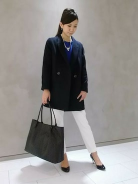 「qualite（カリテ）のアイテム（ジャケット/アウター）」を使った、かねちゃんさん（レディース・164cm）の秋コーディネート