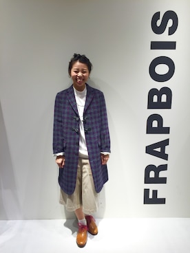 「FRAPBOIS」｜「アイテム（チェスターコート）」を使った、aaayanさん（レディース・158cm）の秋コーディネート