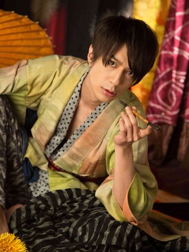 「アイテム（浴衣、グリーン系）」を使った、Hiroya Matsumotoさん（メンズ・173cm）の秋コーディネート