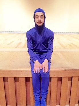 「アイテム（つなぎ/オールインワン、ブルー系）」を使った、Hiroya Matsumotoさん（メンズ・174cm）の春コーディネート
