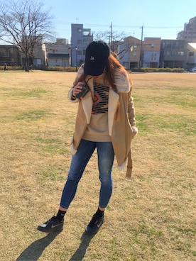 「アイテム（ムートンコート）」を使った、Ｓさん（レディース・164cm・20代）の冬コーディネート
