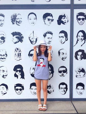 「CECIL McBEE（セシルマクビー）のアイテム（ハット）」を使った、あっきーな♡さん（レディース・158cm）の夏コーディネート