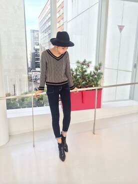 草野春香さん（レディース・172cm）の冬コーディネート