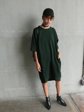 「murua」｜「アイテム（ブーティ）」を使った、草野春香さん（レディース・170cm）の夏コーディネート