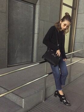 「テーパードデニム」｜草野春香さん（レディース・170cm）の秋コーディネート