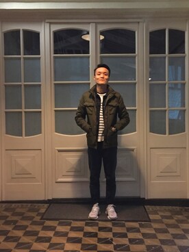 「PULL&BEAR（プルアンドベア）のアイテム（デニムジャケット）」を使った、PacoYipさん（メンズ・172cm）の春コーディネート