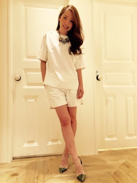 「アイテム（パンツ）」を使った、shoko yaegashiさん（レディース・159cm）の春コーディネート