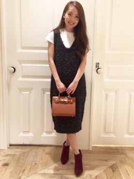 「アイテム（ブーティ）」を使った、shoko yaegashiさん（レディース・159cm）の夏コーディネート