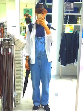 「GAP（ギャップ）のアイテム（サロペット/オーバーオール）」を使った、Kyoheiさん（メンズ・180cm）の夏コーディネート