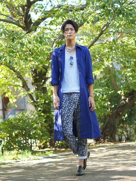 「春 コート」｜みやむーさん（メンズ・189cm）の春コーディネート