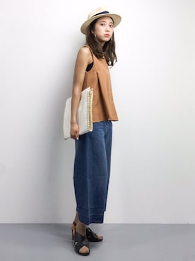 「MERCURYDUO（マーキュリーデュオ）のアイテム（クラッチバッグ）」を使った、teraさん（レディース・164cm）の春コーディネート