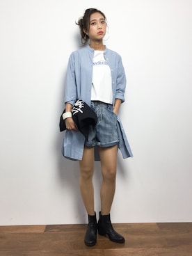 「PUNYUS（プニュズ）のアイテム（トートバッグ）」を使った、teraさん（レディース・164cm）の春コーディネート