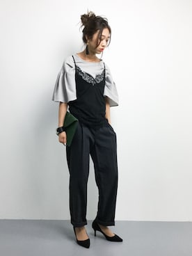 「ロールアップ」｜「アイテム（キャミソール）」を使った、teraさん（レディース・164cm）の春コーディネート