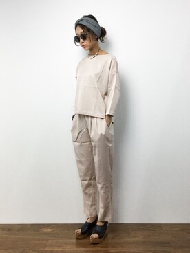 「titivate（ティティベイト）のアイテム（サロペット/オーバーオール）」を使った、teraさん（レディース・164cm）の夏コーディネート