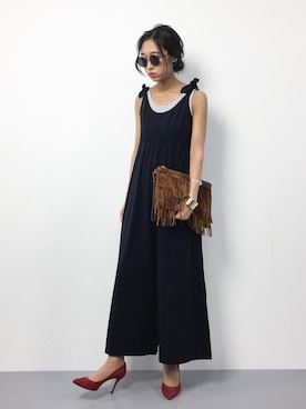 「Khaju（カージュ）のアイテム（つなぎ/オールインワン）」を使った、teraさん（レディース・164cm）の夏コーディネート