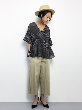 「PLAIN CLOTHING（プレーンクロージング）のアイテム（トップス）」を使った、teraさん（レディース・164cm）の夏コーディネート