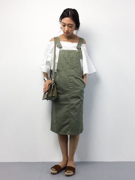 「SEVENDAYS=SUNDAY（セブンデイズサンデイ）のアイテム（ジャンパースカート）」を使った、teraさん（レディース・164cm）の夏コーディネート