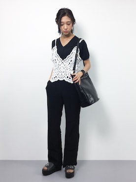 「Luz Llena (NEY)（ラズレナニー）のアイテム（トップス）」を使った、teraさん（レディース・164cm）の夏コーディネート