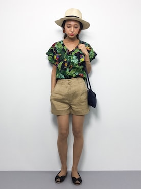 「PLAIN CLOTHING（プレーンクロージング）のアイテム（サンダル）」を使った、teraさん（レディース・164cm）の夏コーディネート