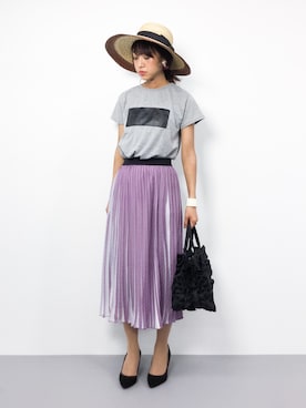 「Ameri（アメリ）のアイテム（ハット）」を使った、teraさん（レディース・164cm）の夏コーディネート