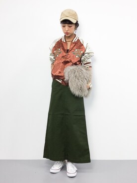 「Another Edition（アナザーエディション）のコーデュロイキャップ/AEBC Cord CAP（キャップ）」を使った、teraさん（レディース・164cm）の秋コーディネート