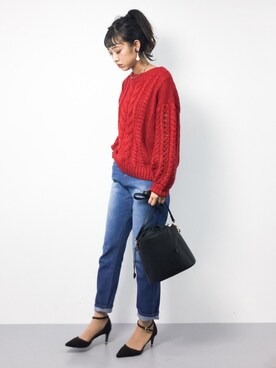 「LIMITLESS LUXURY（リミットレスラグジュアリー）のバケツ2WAY BAG◆（ショルダーバッグ）」を使った、teraさん（レディース・164cm）の秋コーディネート