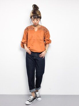 「FREAK'S STORE（フリークスストア）のフェイクファーバンド（ヘアバンド）」を使った、teraさん（レディース・164cm）の秋コーディネート