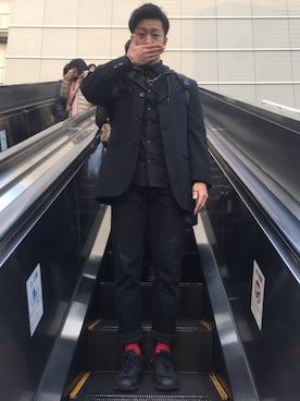 「JOHN LAWRENCE SULLIVAN accessory（ジョンローレンスサリバンアクセサリー）のアイテム（アクセサリー）」を使った、Takahiroさん（メンズ・174cm）の冬コーディネート