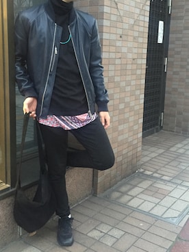 「CABANE de ZUCCa（カバンドズッカ）のアイテム（バッグ）」を使った、Takahiroさん（メンズ・174cm）の冬コーディネート