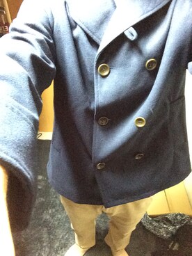 「authentic wear designのアイテム（ピーコート、その他）」を使った、BIGBANGさん（メンズ・177cm）の秋コーディネート