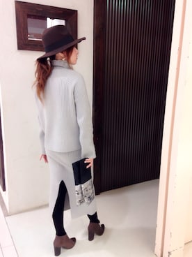「ニットセットアップ」｜「アイテム（その他）」を使った、mriさん（レディース・156cm）の冬コーディネート